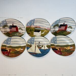 WARREN KIMBLE Set of 6 1999 America the Beautiful 8" Plates